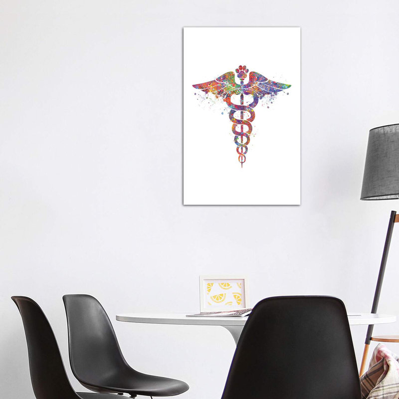 «Caduceus Vet Paw» - Impression, Toile tendue, H 48 po x l 32 po x P 1,5 po