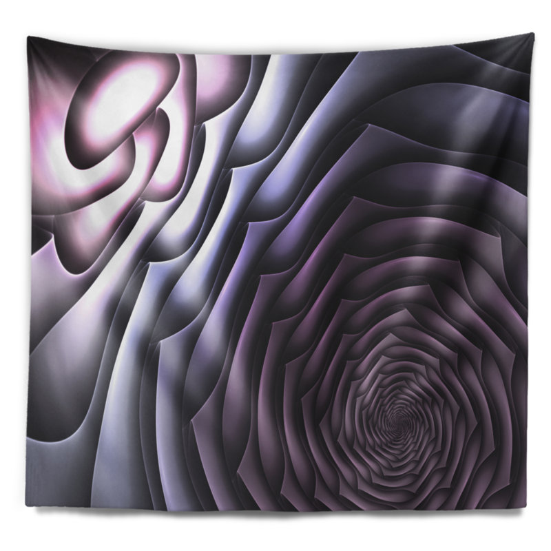 Tapisserie en forme de fleur abstraite en forme de fleur, H 32 po x l 39 po