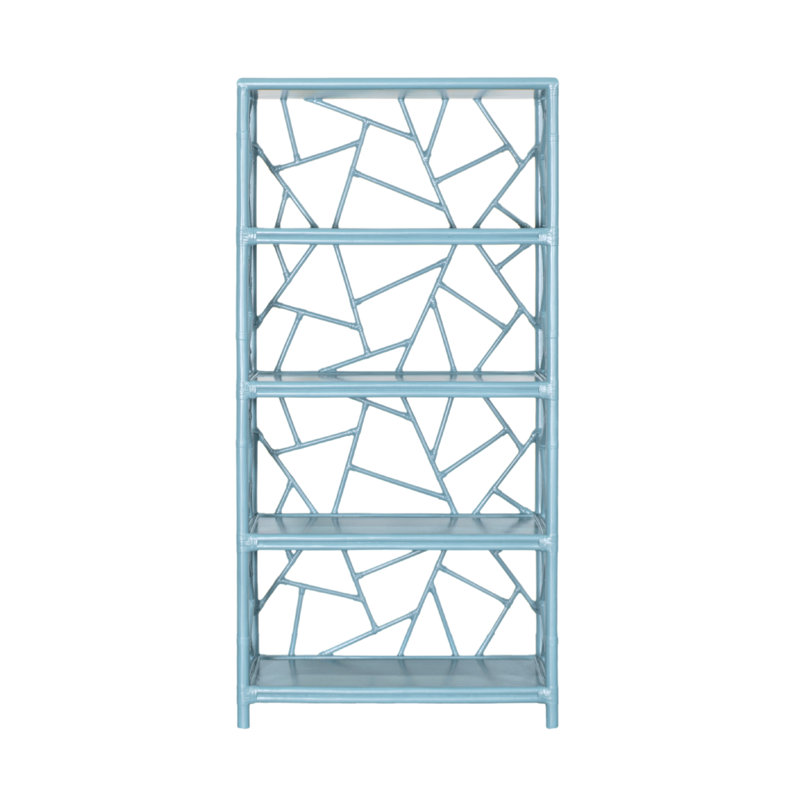 Tiffany 72"H x 36"W Etagere Bookcase, Pool Blue