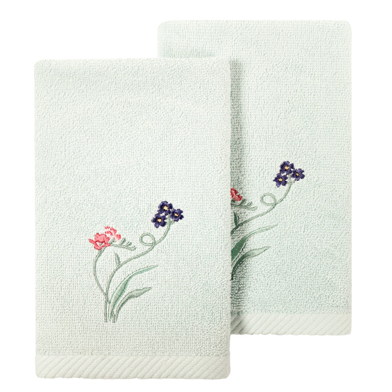 Essuie-mains en coton turc, Turquoise, Fingertip Towel-2Pack