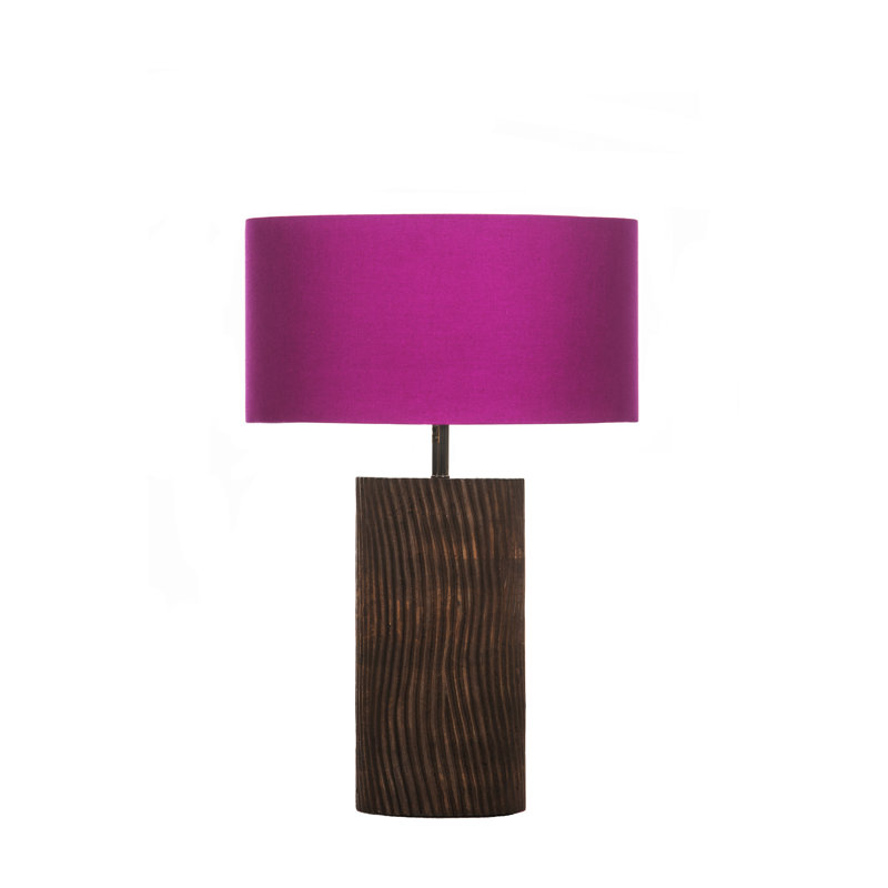 Lampe de table brune 20 po Mercuri, Fuchsia blanc