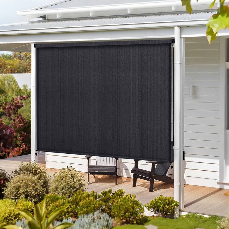 Semi Sheer Roller Shade, Graphite Black, 96"W x 96"L
