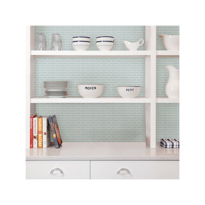 25.4cm W x 25.4cm L PVC Peel and Stick Mosaic Tile