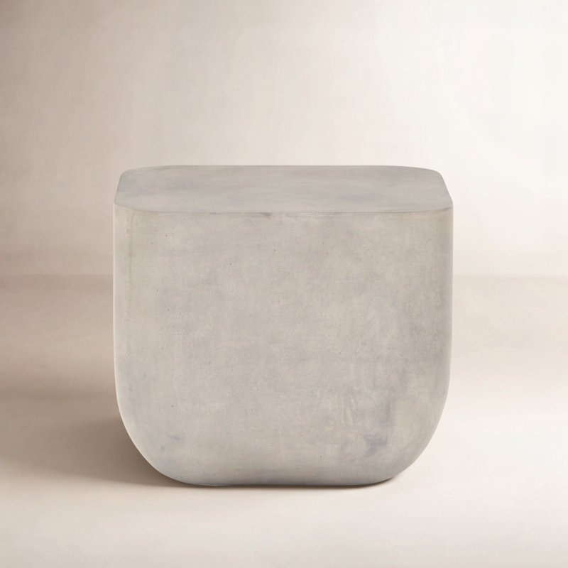 Elise Concrete Top End Table, Taupe