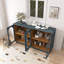 Armoire arquée avec portes en verre et tablettes réglables-398550034
