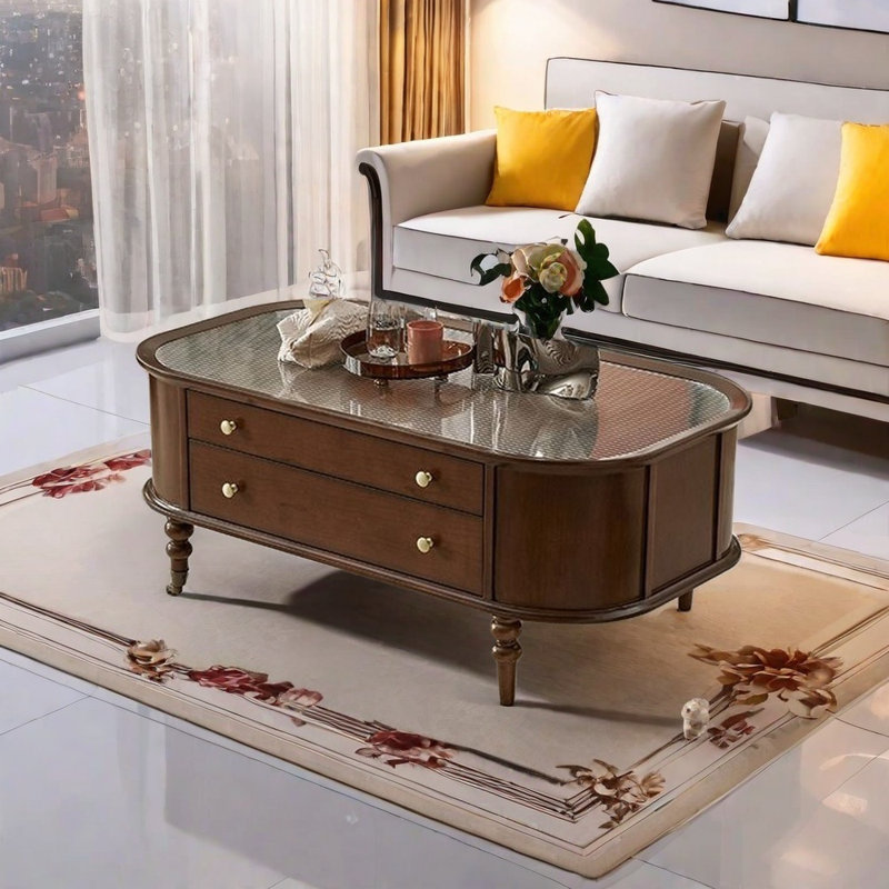 La table basse incurvée est élégante et rétro, H 18,9 po x L 47,24 po x l 25,98 po
