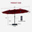 15 pi Double parasol solaire de patio-785967801