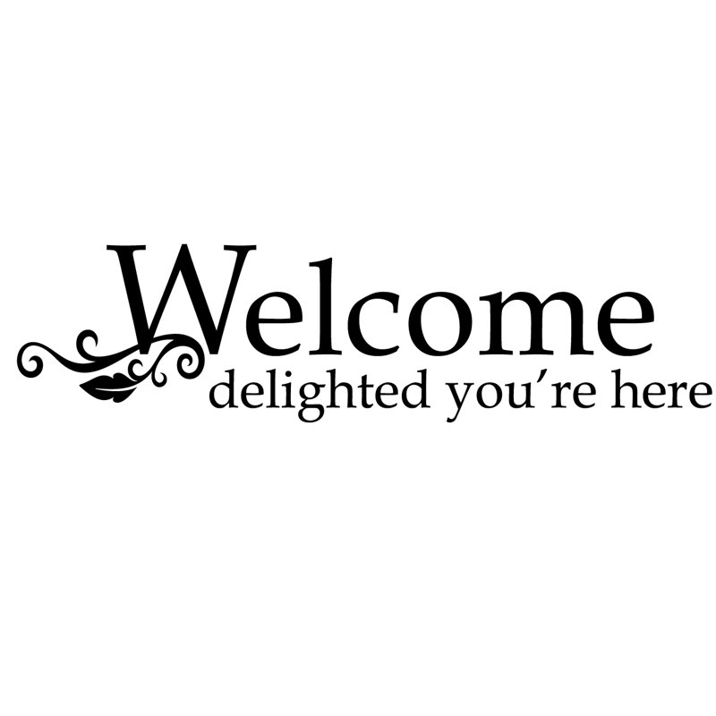 Décalcomanie murale welcome-heureux you here, Noir