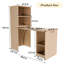Bureau pliable et extensible avec rangement et roulettes universelles, idéal pour les appartements et les résidences étudiantes. Étagère à quatre niveaux, poignées latérales, fermeture magnétique, grand espace de rangement, rotation à 360°.