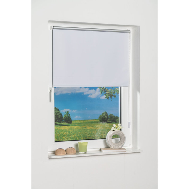 Klemmfix Room Darkening Roll-Up Blinds, 150 cm L x 80 cm W, White