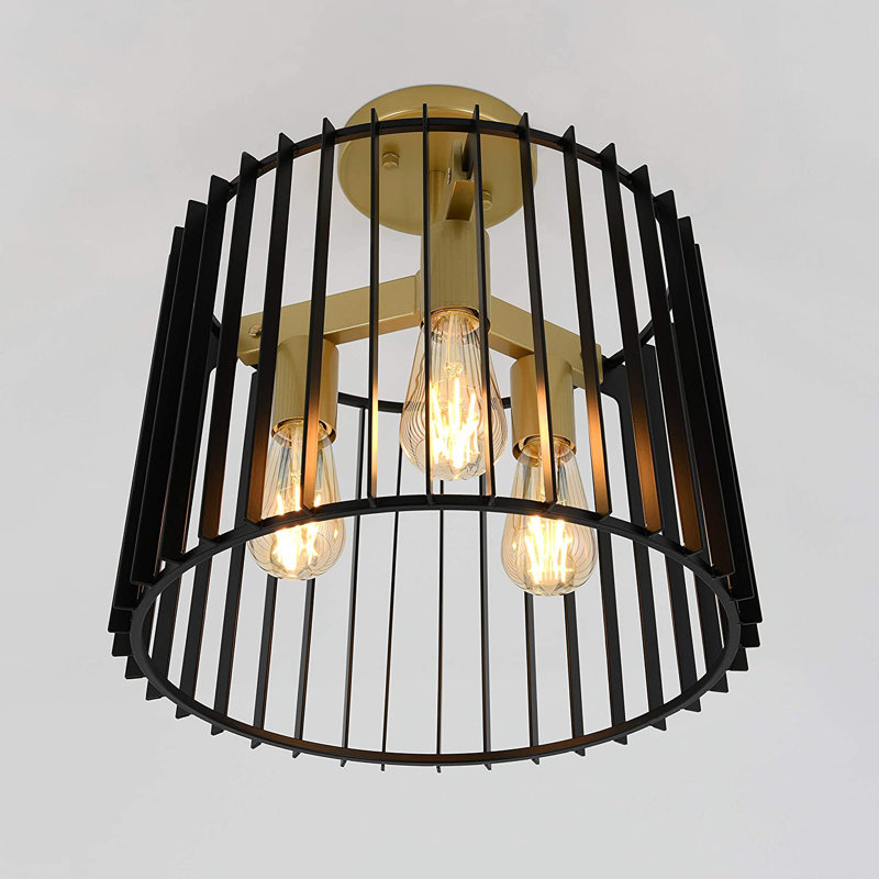 Plafonnier semi-encastré 14 po 3 lumières Bassik