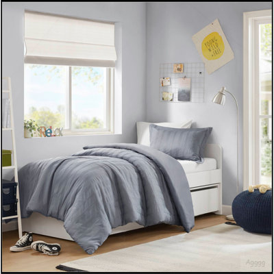 2-Piece Twin Woven Striped Duvet Set
