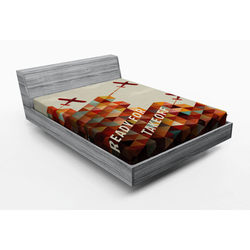 Microfiber Geometric Fitted Sheet, Full Fitted Sheet