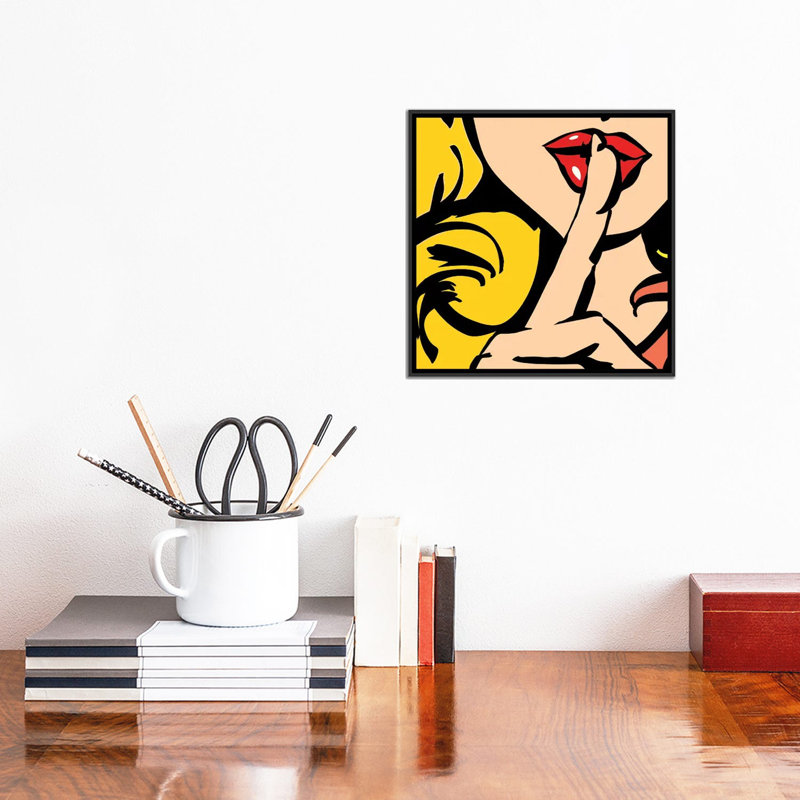 «Silence» par Art Mirano, reproduction d'art sur toile tendue, H 12 po x l 12 po x P 1,5 po, Cadre noir