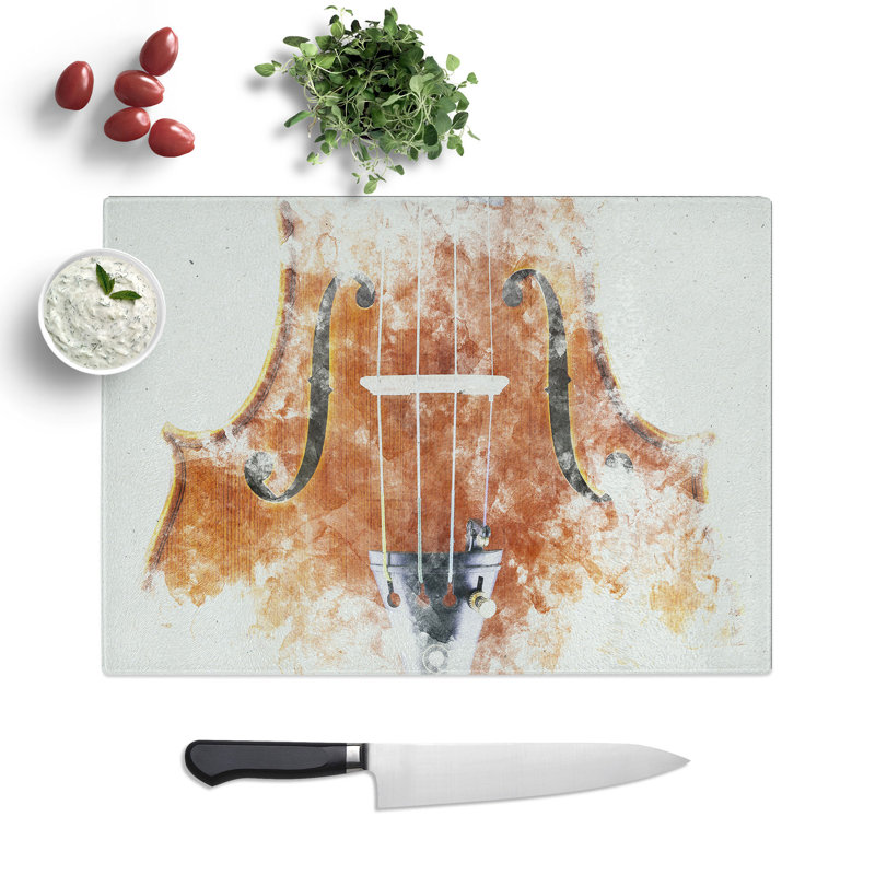 Tempered Glass the Beauty of the Violin Chopping Board, 28.5 cm x 39 cm
