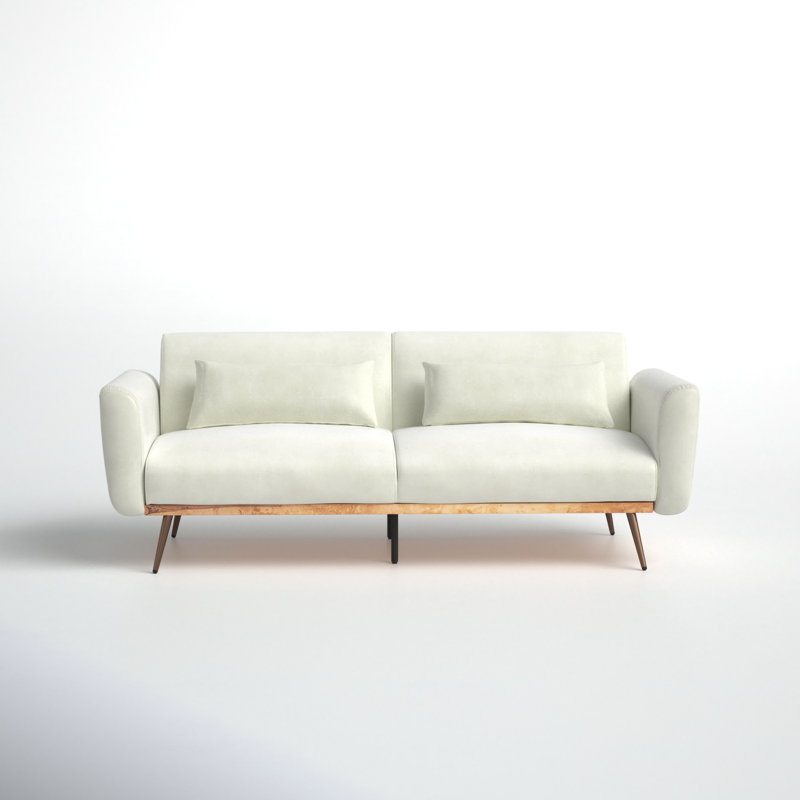 Maxwell 83'' Velvet Sofa, Ivory Velvet