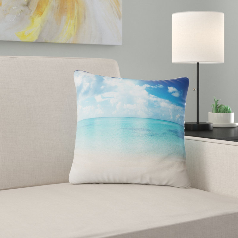 Coussin de mer seascape sable of beach caraïbes, 16 po x 1 po, Coussin décoratif