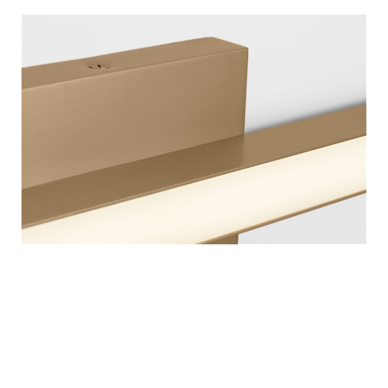 Coiffeuse Marque, Laiton satiné, H 4,5 po x l 30 po x P 2,25 po