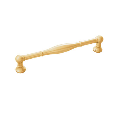 Fuller Collection Handle Pull - 6-5/16" Center to Center Cabinet Pull Brushed Golden Brass - Traditional Hardware for Drawers & Cabinets 