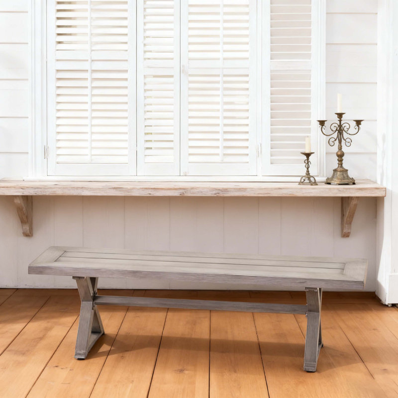 Banc de salle à manger d'extérieur moderne en aluminium, gris foncé