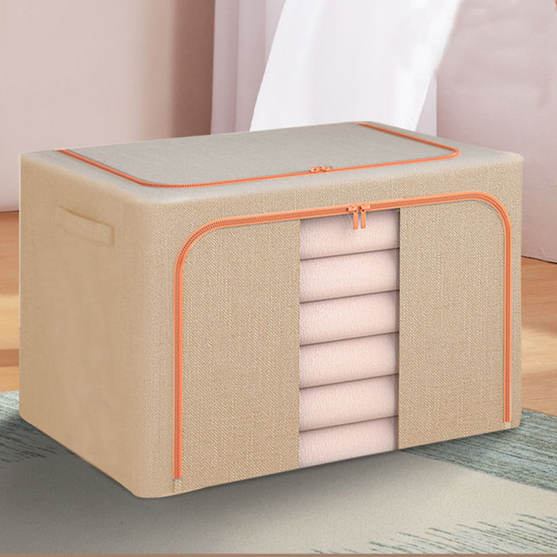 Bac de rangement en tissu Loxie, Jaune clair