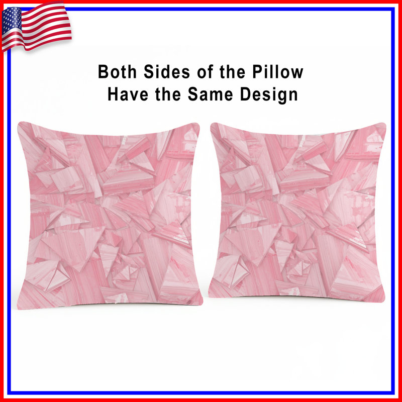 Pink Geometric Triangles Double Sided Throw Pillows, 20 x 20 inches
