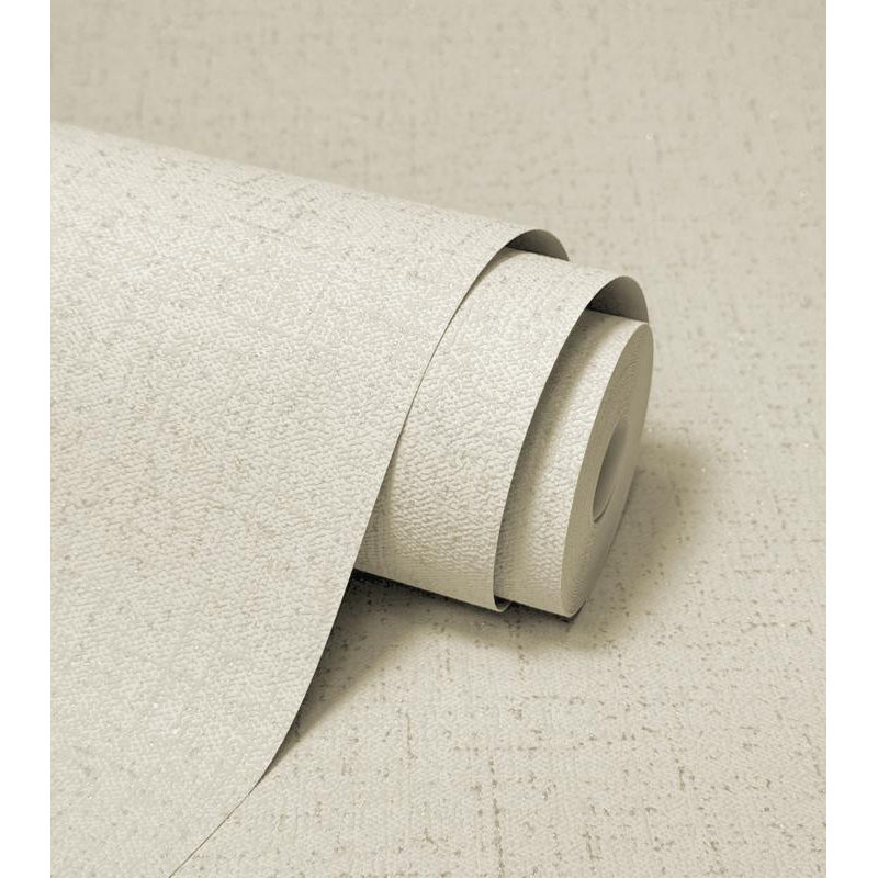 Azara Plain Light Grey Textured Wallpaper, Beige