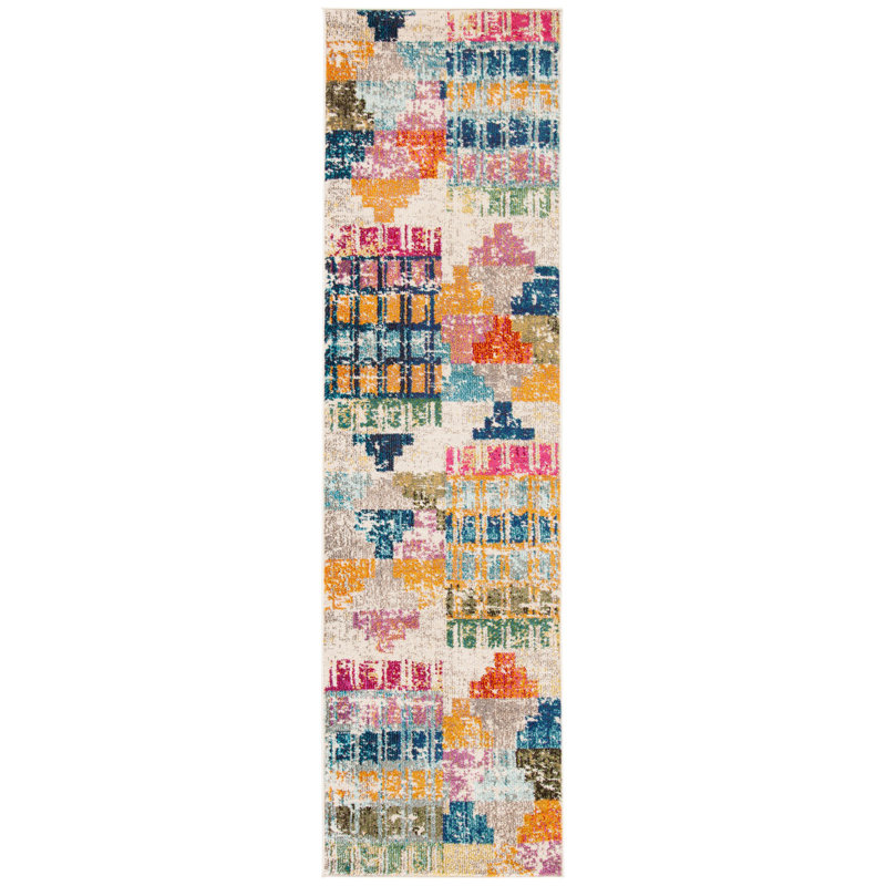 Felty Abstract Area Rug, Runner 2'2" x 12'