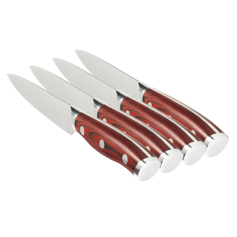 Ergo Chef Crimson Series 4 Piece High Carbon Stainless Steel Steak Knife Set