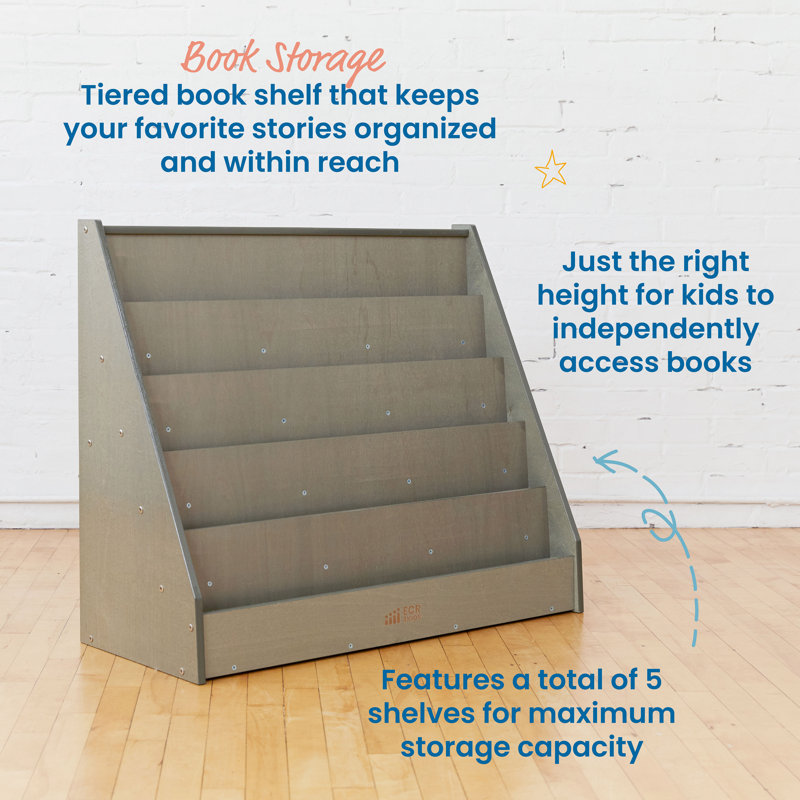 Gray Wash Birch Wood Kids' Single-Sided Book Display