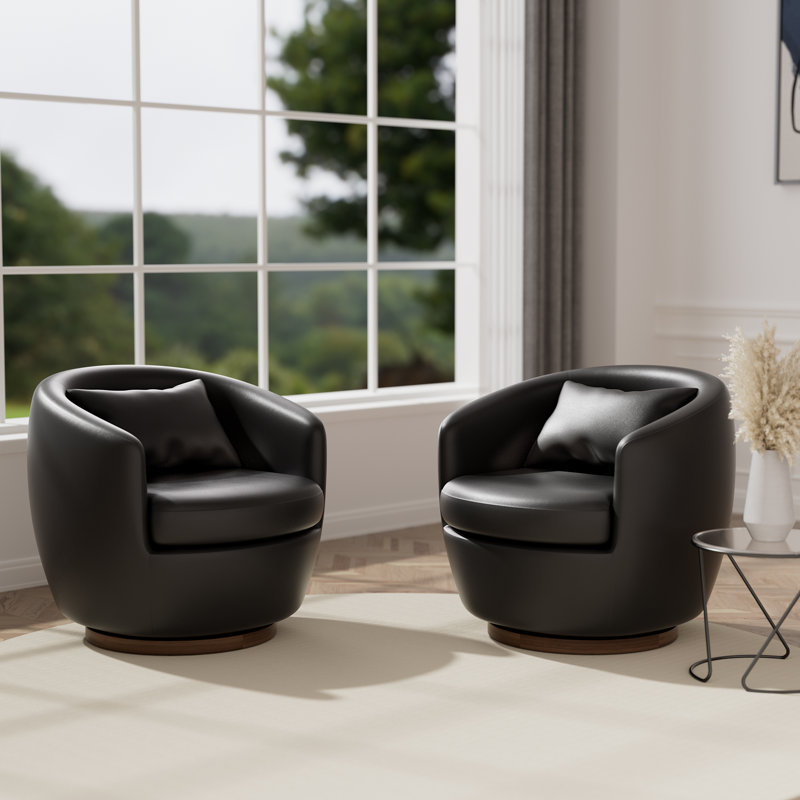 Fauteuil demi-tonneau pivotant large, fauteuil et fauteuils d'appoint pour petits espaces, Chenille bleu