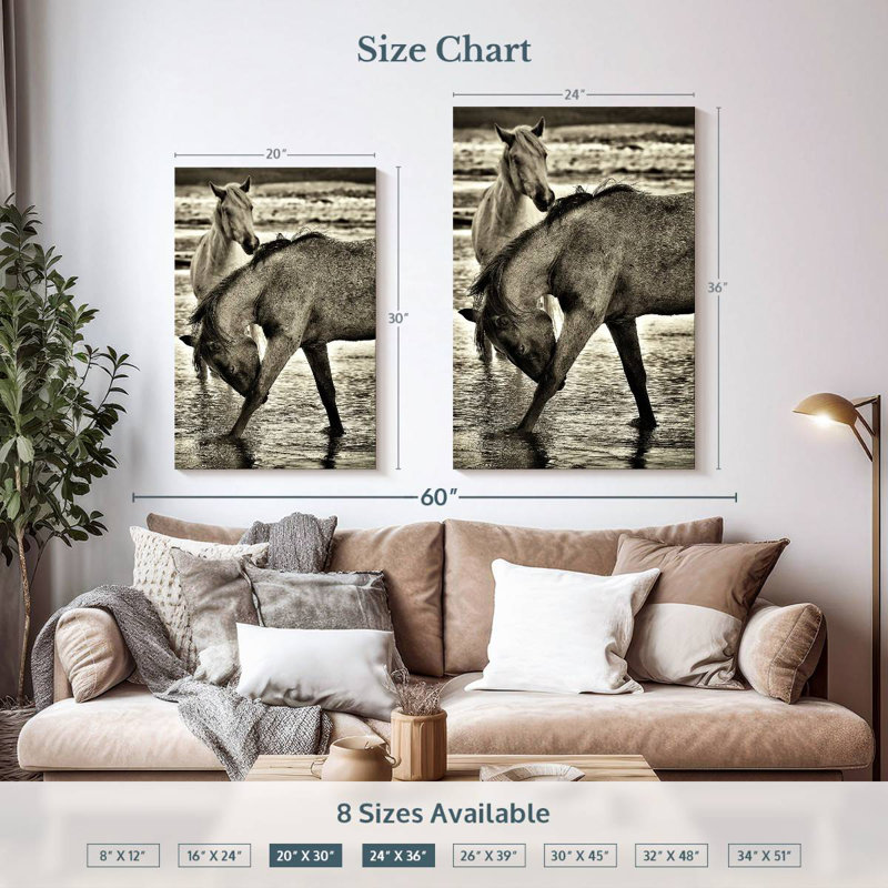 Brampt Summer Beach Horses I, 36" H x 24" W