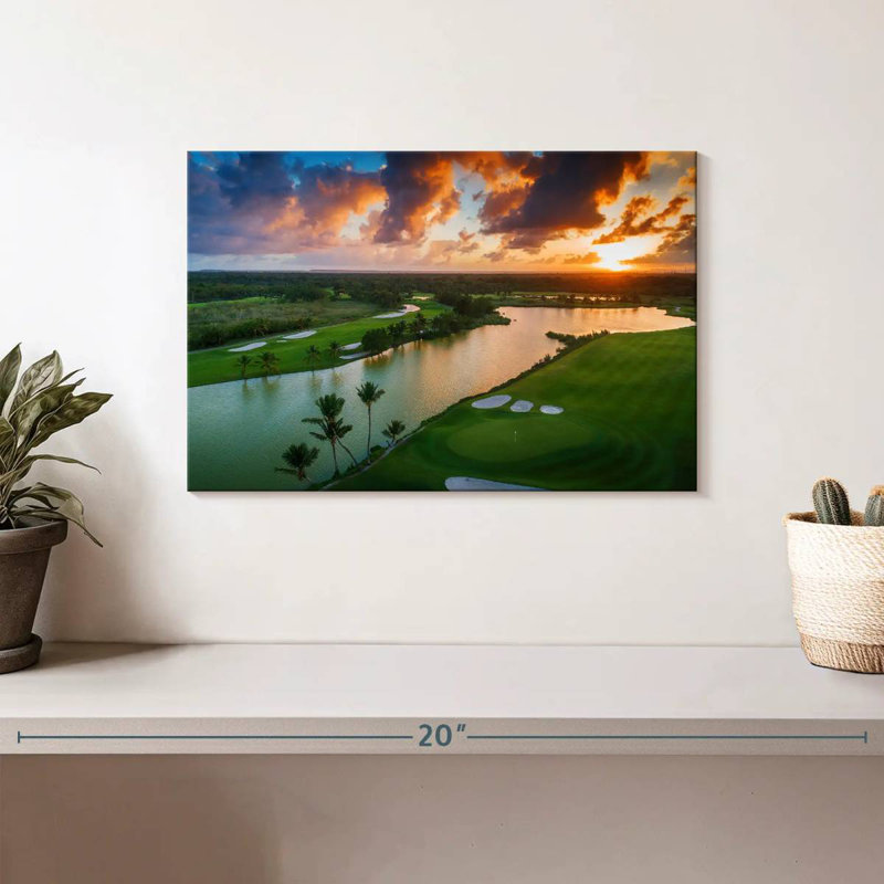 Harpa Golf Course Sunset, 8" H x 12" W