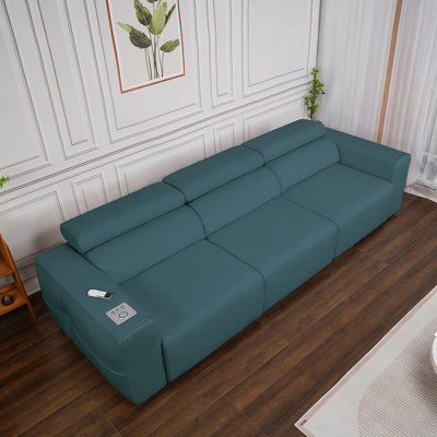Power Reclining Sofa With Bluetooth Stereo, Wireless Charging, And Modular Design For Ultimate Home Comfort.