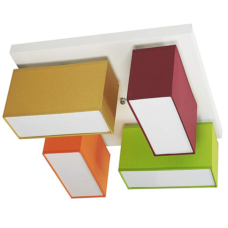 Passmore Semi Flush Mount, Yellow, orange and green