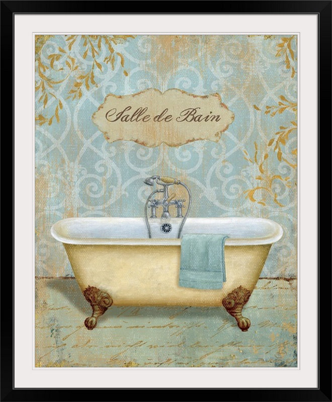 «Salle de Bain I», impression de Daphne Brissonnet, H 32 po x l 27 po x p 1 po, Cadre noir