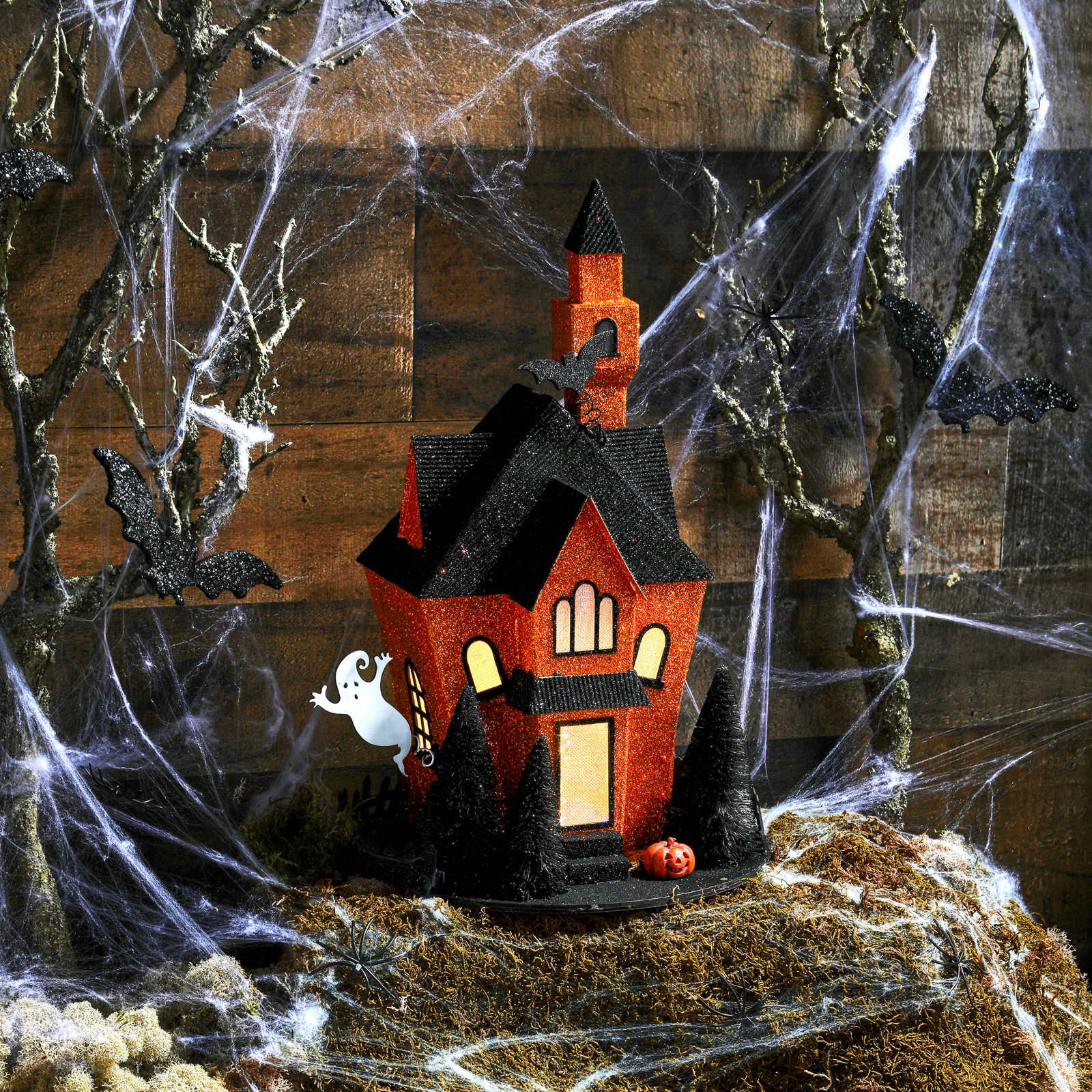 13.5" LED Cardboard Haunted House