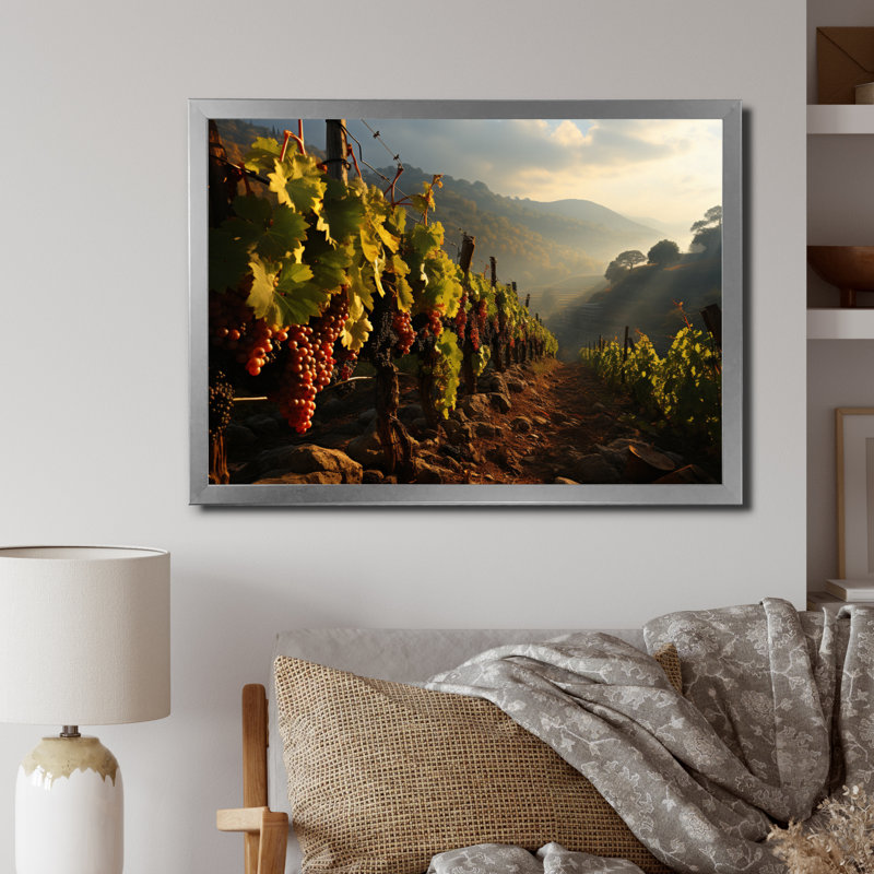 «Vineyard Misty Meadows Cellars I», reproduction sur toile, H 12 po x l 20 po x P 1 po, Cadre photo argenté