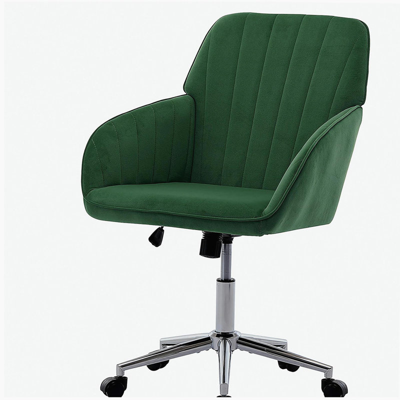 Adjustable Office Chair, Armchair, Swivel Chair With Metal Base, Silver, Green Duplicate