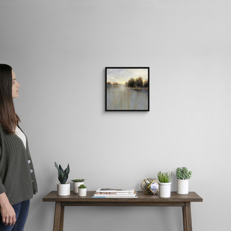 Rainy Sunset II - reproduction d'art sur toile, H 13,7 po x l 13,7 po x P 1,75 po, Cadre flottant noir