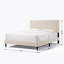 Structure de lit tapissier grand crème blanc, tête de lit capitonnée, design Mid-Century moderne, aucun sommier tapissier requis, tissu bouclé doux