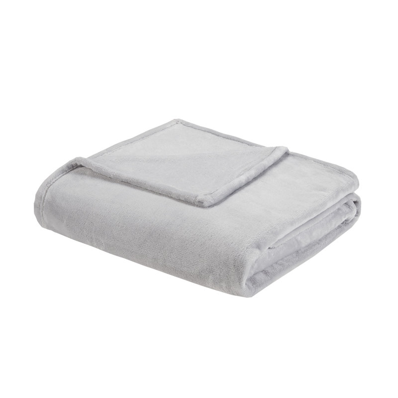 Plush Oversized Blanket, Gray, Twin/Twin XL