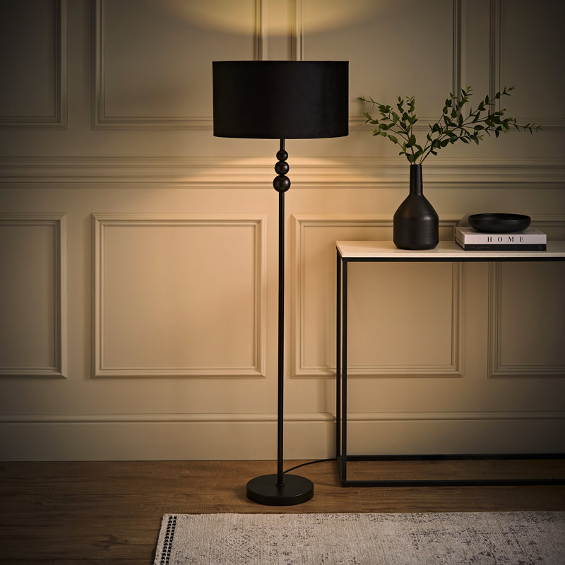 Randalia 145cm Traditional Floor Lamp, Black , Black