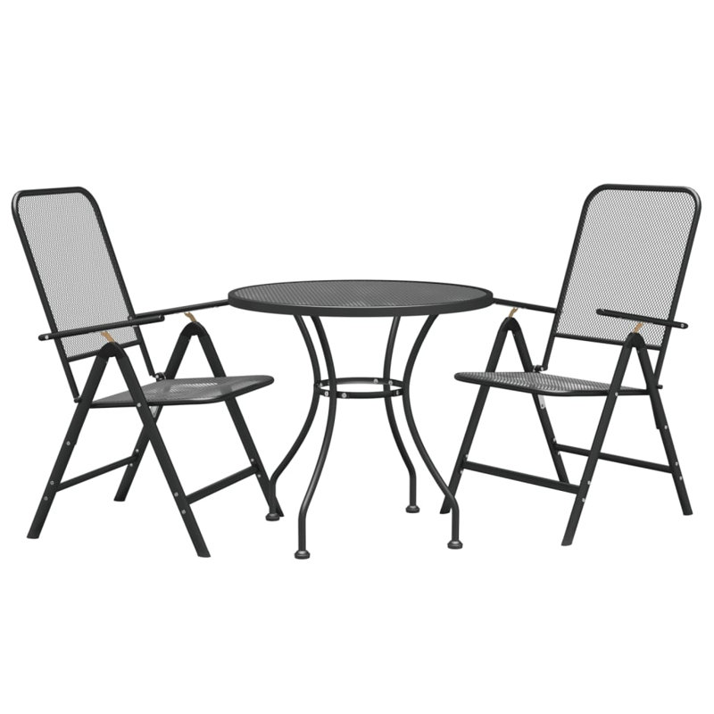 Ensemble de salle à manger de jardin extensible anthracite