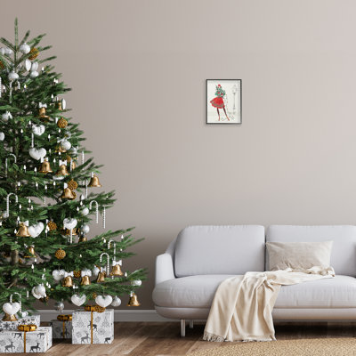 «Festive Fashion Girl», art de la giclée encadrée par Anne Tavoletti