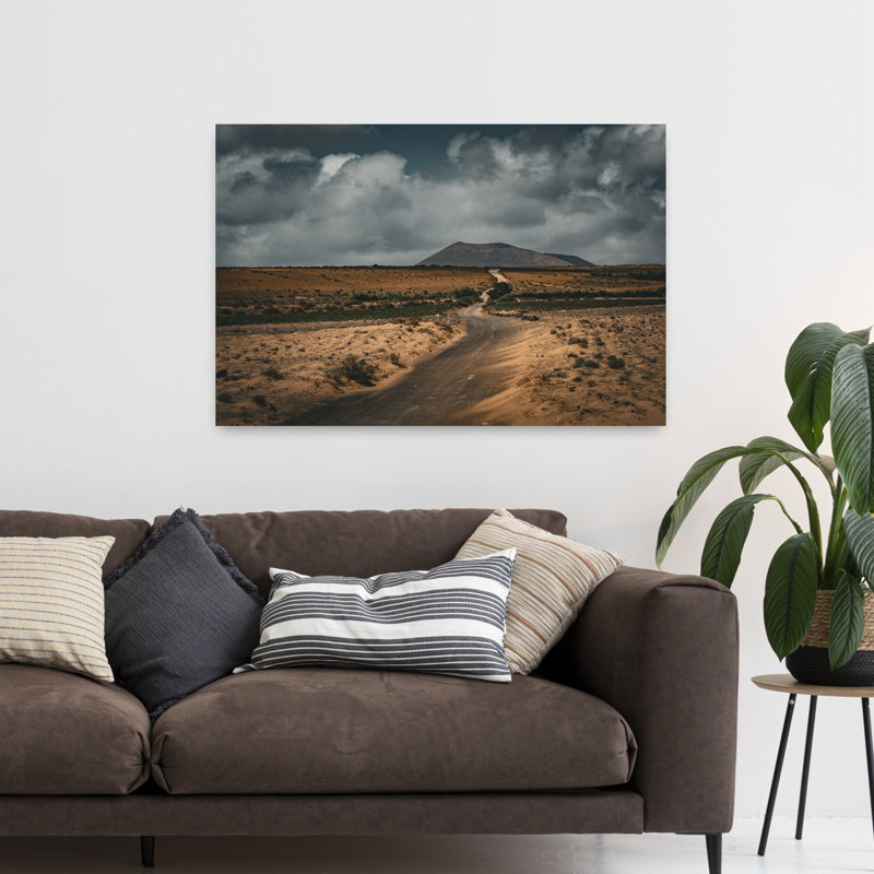 Art contemporain contemporain paysage montagnard dramatique, H 32 po x l 48 po
