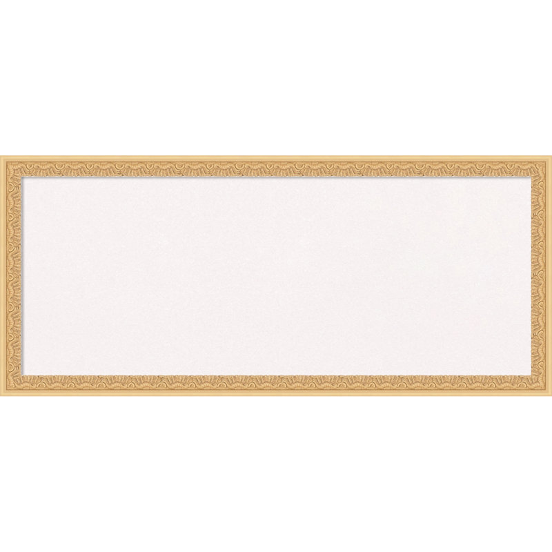 Tableau en liège encadré de bois doré Bethany, babillard en liège blanc, tableau d'organisation, tableau d'affichage, Blanc