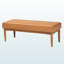 Banc de salle à manger en simili cuir brun clair et finition noyer H 18,18 po x l 46,78 po x P 17,59 po Isaacson
