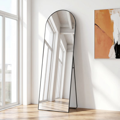 Aluminum Arched Full Length Mirror with Stand