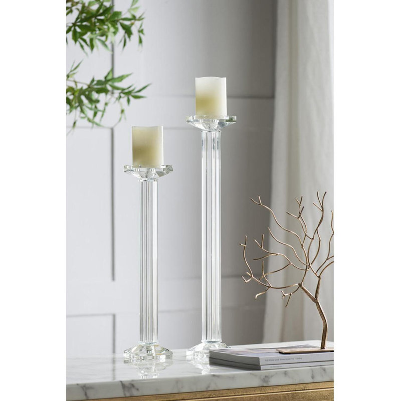 21.5'' H Glass Tabletop Candlestick